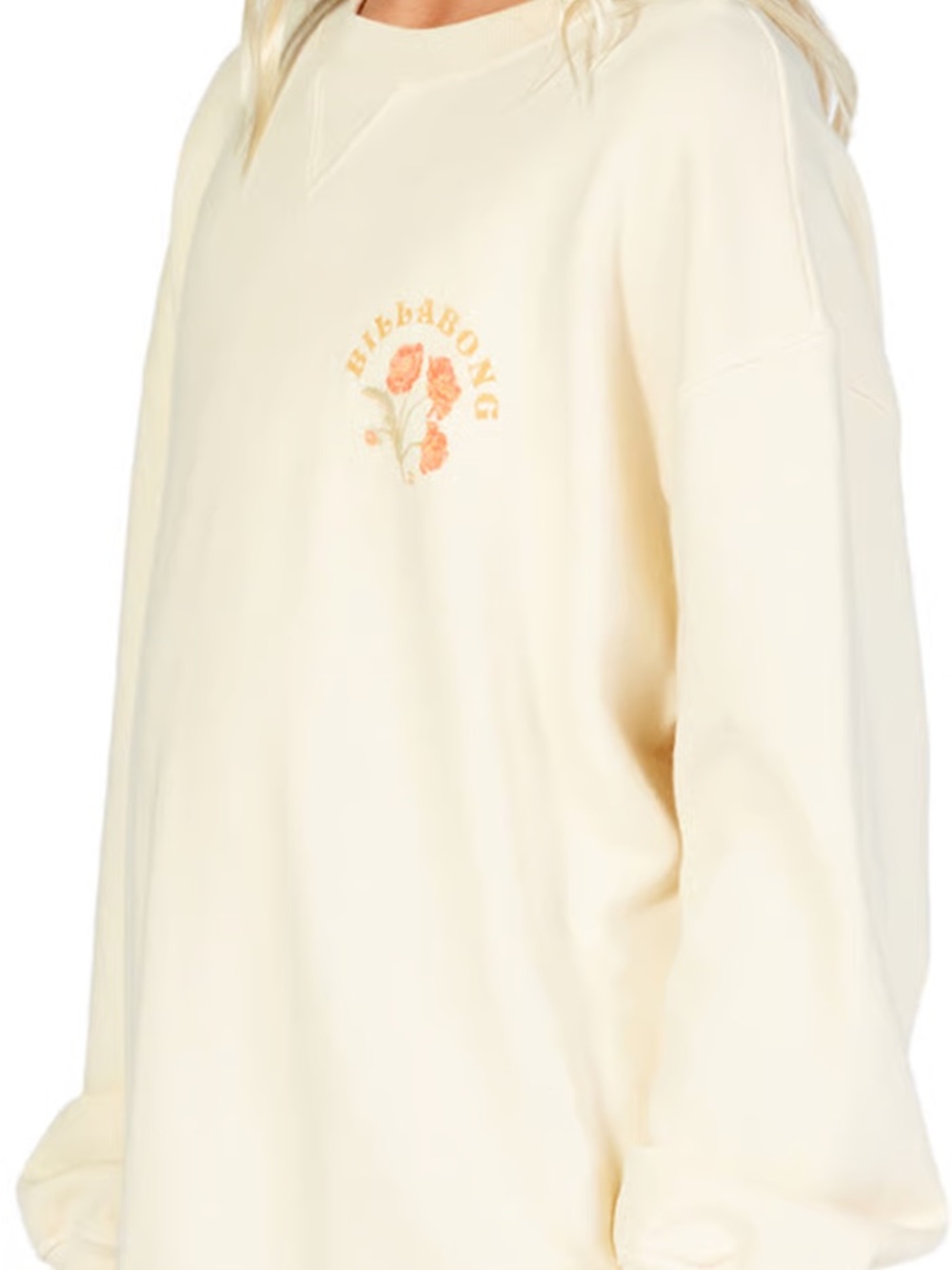 Billabong Cream Sweatshirt with Orange Poppy Graphic - Picture 4 of 6